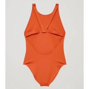 COS Twist Back Cutout One Piece Swimsuit Orange Size 10 Minimal Modern